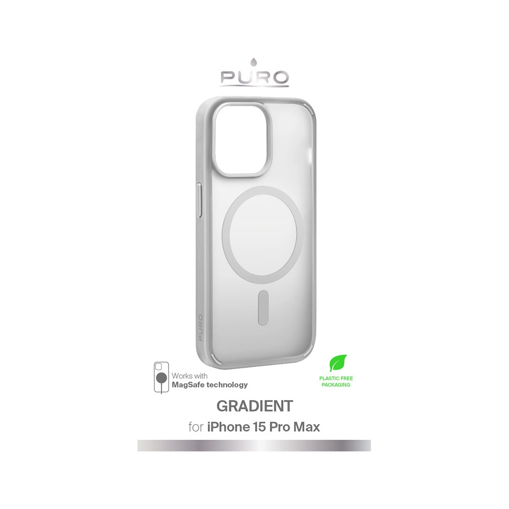 Etui PURO GRADIENT MAG Apple iPhone 15 Pro Max MagSafe (Silver)