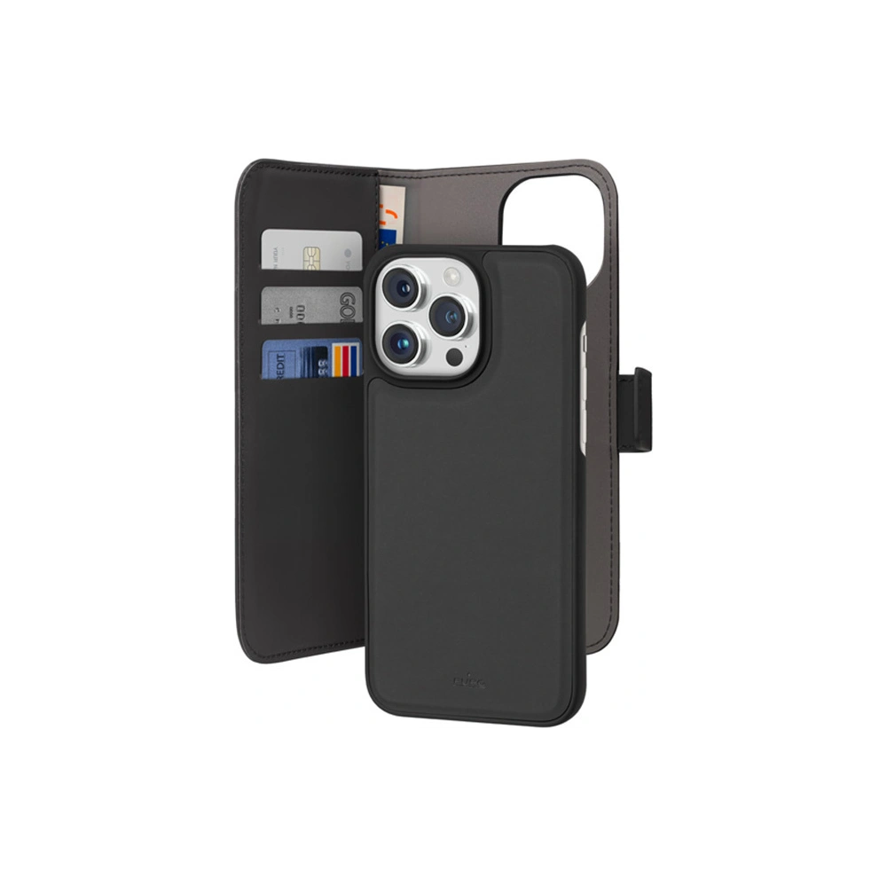 Etui PURO Wallet Detachable 2w1 Apple iPhone 15 Pro Max (czarny)