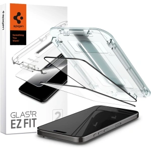 Edzett üveg Spigen GLAS.tR ez Fit FC Apple iPhone 15 Pro Fekete [2 PACK]