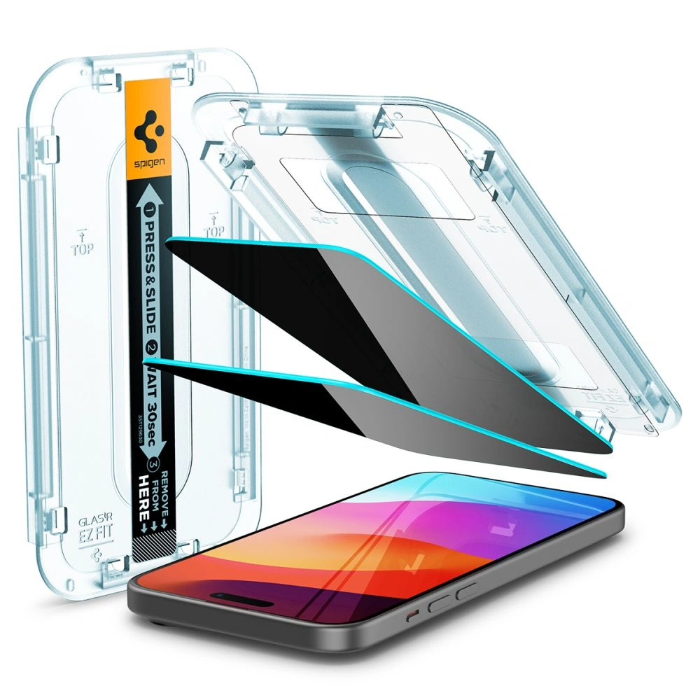 Szkło hartowane Spigen GLAS.tR ez Fit Apple iPhone 15 Pro Privacy [2 PACK]