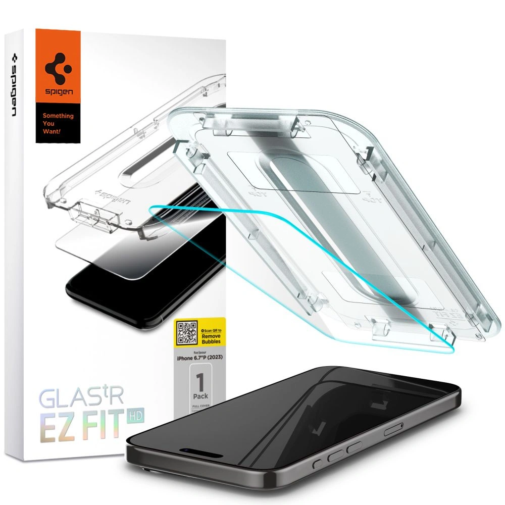 Szkło hartowane Spigen GLAS.tR ez Fit Apple iPhone 15 Pro Max Clear