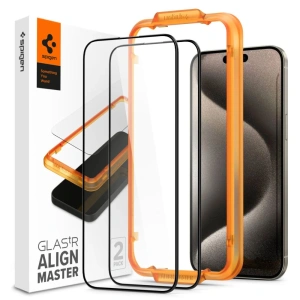 Kup Szkło hartowane Spigen GLAS.tR AlignMaster FC Apple iPhone 15 Pro Max Black [2 PACK] - SPN2982 - {ean13} - Sklep Home Screen
