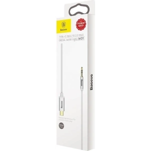 Kabel audio USB-C do mini jack 3,5mm Baseus Yiven 1.2m (biały)