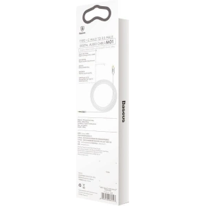 Kabel audio USB-C do mini jack 3,5mm Baseus Yiven 1.2m (biały)