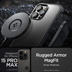 Buy Spigen Rugged Armor Mag MagSafe Apple iPhone 15 Pro Max Matte Black - SPN3012 - {ean13} - Home Screen Store Europe