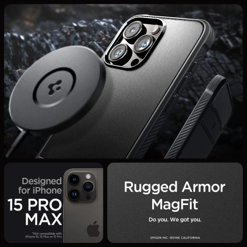 Kup Etui Spigen Rugged Armor Mag MagSafe Apple iPhone 15 Pro Max Matná černá - SPN3012 - {ean13} - Sklep Home Screen