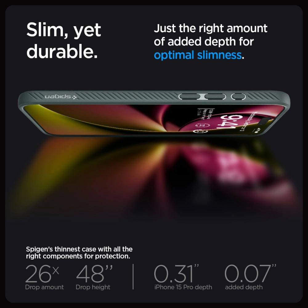 Etui Spigen Liquid Air Apple iPhone 15 Pro Abyss Green