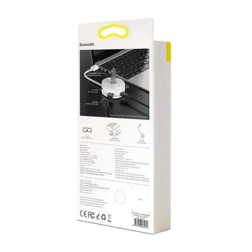 Kup Hub 4 în 1 USB la USB 3.0 + 3x USB 2.0 Baseus 15cm (alb) - BSU362WHT - {ean13} - Sklep Home Screen