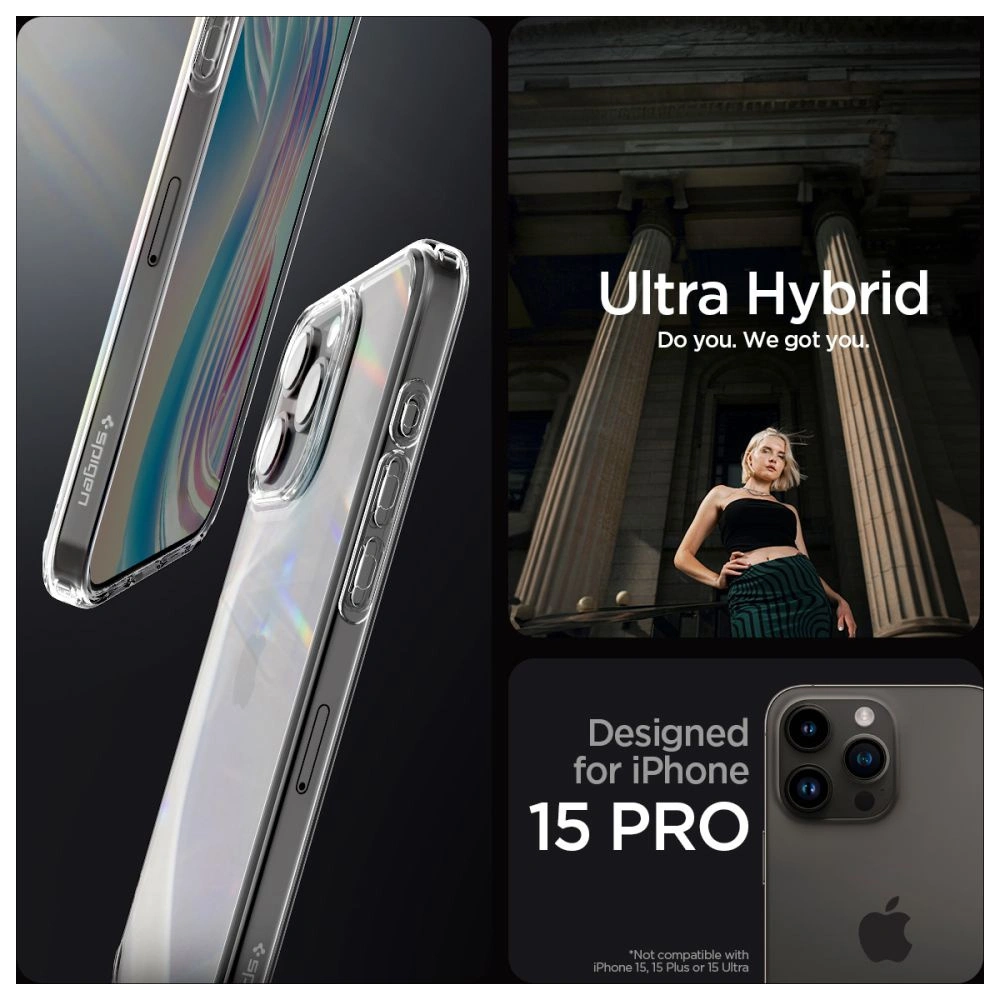 Etui Spigen Ultra Hybrid Apple iPhone 15 Pro Crystal Clear