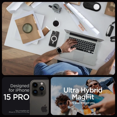 Kup Etui Spigen Ultra Hybrid Mag MagSafe Apple iPhone 15 Pro Bílá - SPN3026 - {ean13} - Sklep Home Screen