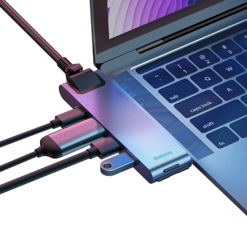 Kup Hub Adapter 7w1 Baseus MacBook Pro 2016/2017/2018-hoz USB 3.0 x2, USB-C, HDMI, SD, microSD, Ethernet RJ45 - BSU364 - {ean13} - Sklep Home Screen