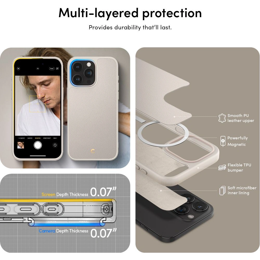 Etui Spigen Cyrill Kajuk Mag MagSafe Apple iPhone 15 Pro Cream