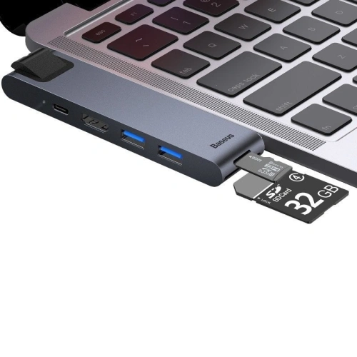 Kup Hub Adapter 7w1 Baseus MacBook Pro 2016/2017/2018-hoz USB 3.0 x2, USB-C, HDMI, SD, microSD, Ethernet RJ45 - BSU364 - {ean13} - Sklep Home Screen