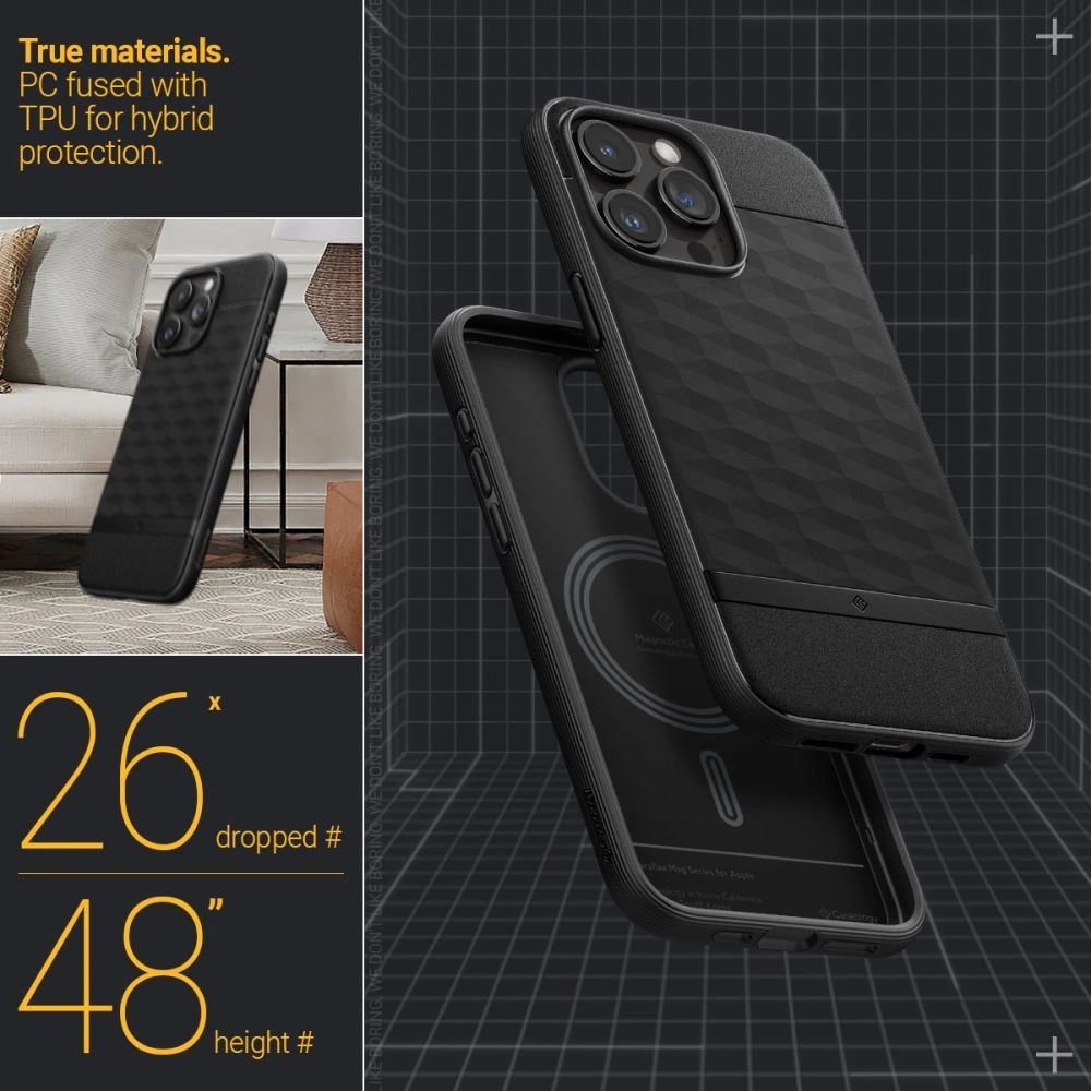 Etui Caseology Parallax Mag MagSafe Apple iPhone 15 Pro Matte Black