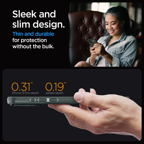 Kup Spigen Apple Carcasă Optik Armor MagSafe iPhone 15 Pro Abyss Green - SPN3040 - {ean13} - Sklep Home Screen