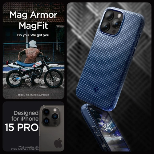 Kup Spigen Apple Carcasă Mag Armor MagSafe iPhone 15 Pro Albastru marin - SPN3042 - {ean13} - Sklep Home Screen
