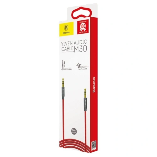 Kup Kabel audio mini jack 3,5mm AUX Baseus Yiven 1,5m (červený) - BSU367RED - {ean13} - Sklep Home Screen