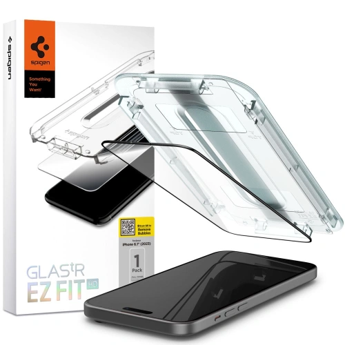 Kup Gehärtetes Glas Spigen GLAS.tR ez Fit FC Apple iPhone 15 Schwarz - SPN3079 - {ean13} - Sklep Home Screen