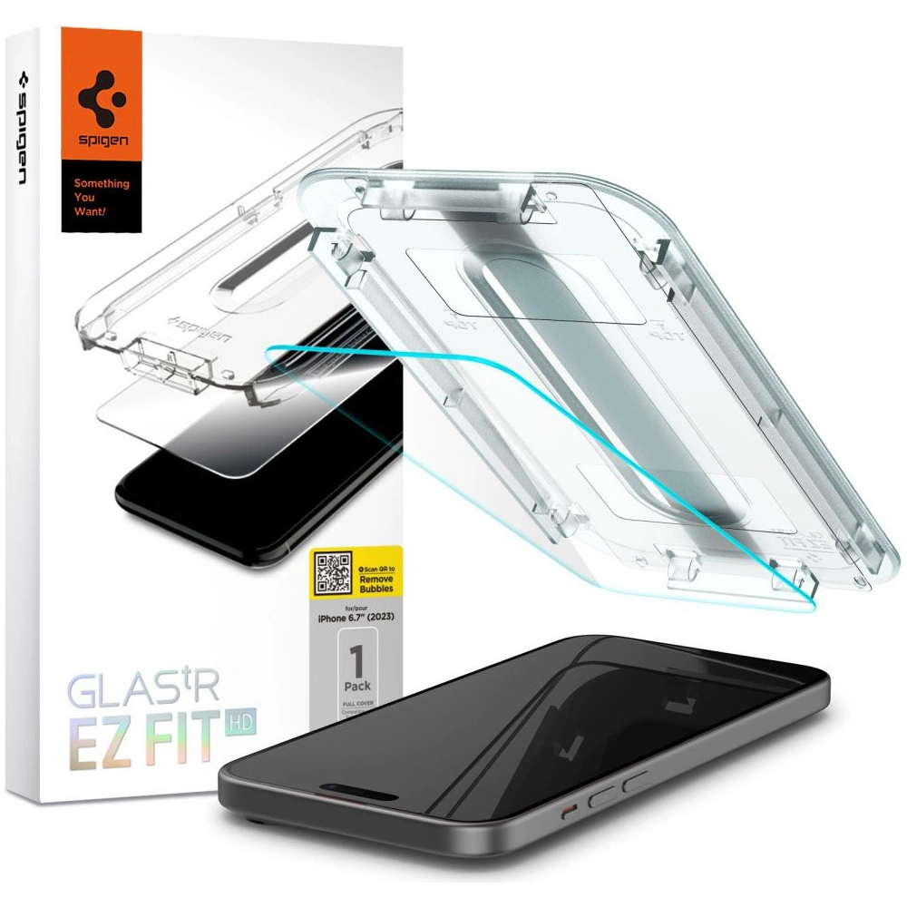 Szkło hartowane Spigen GLAS.tR ez Fit Apple iPhone 15 Plus / 14 Plus Clear