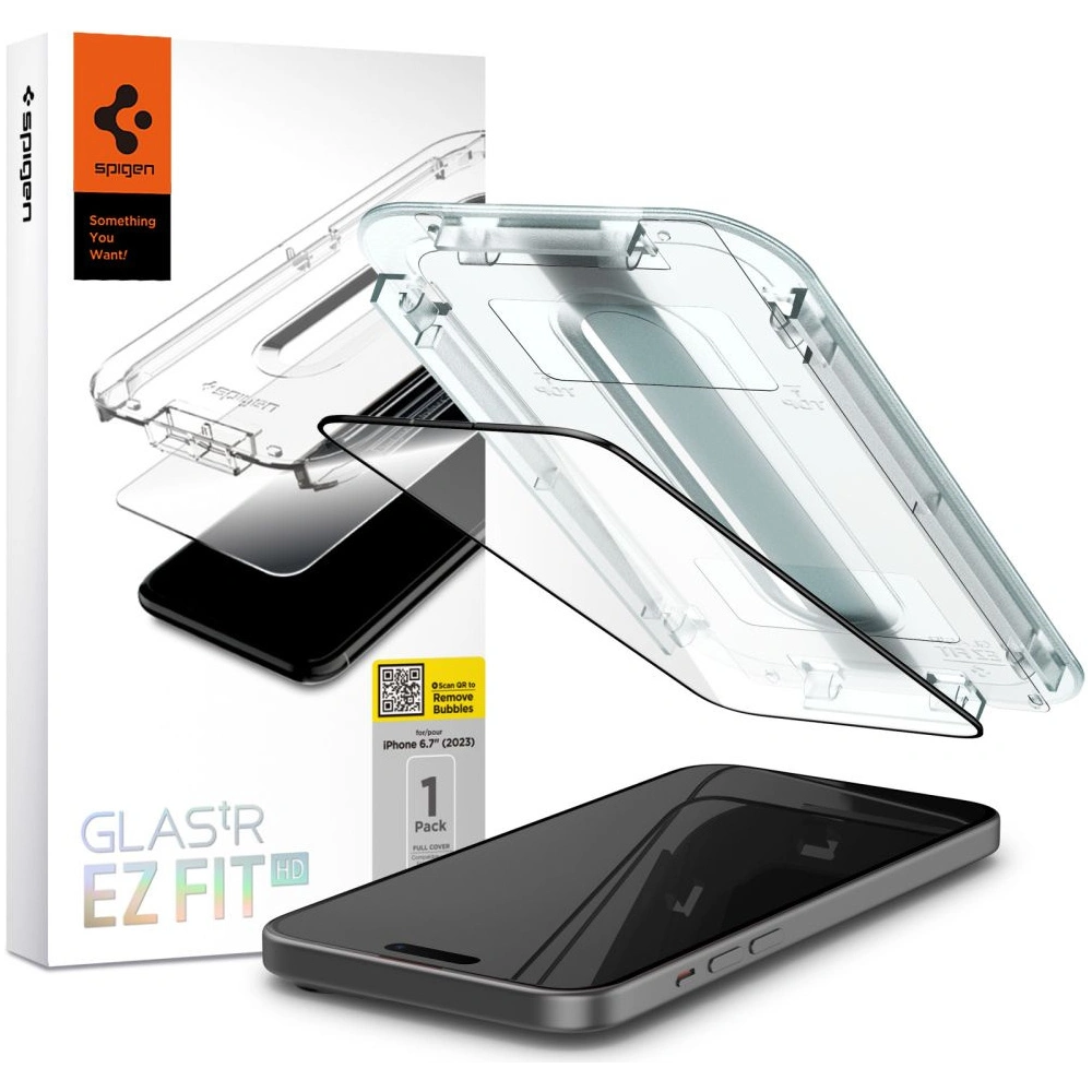 Szkło hartowane Spigen GLAS.tR ez Fit FC Apple iPhone 15 Plus / 14 Plus Black