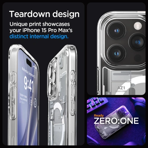 Kup Etui Spigen Ultra Hybrid Mag MagSafe Apple iPhone 15 Pro Max Zero One White - SPN3085 - {ean13} - Sklep Home Screen