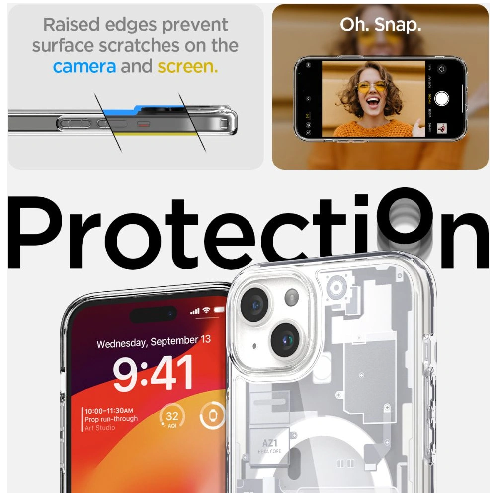 Etui Spigen Ultra Hybrid Mag MagSafe Apple iPhone 15 Plus / 14 Plus Zero One White