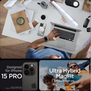 Etui Spigen Ultra Hybrid Mag MagSafe Apple iPhone 15 Pro Zero One White