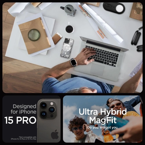 Kup Spigen Apple Husă Ultra Hybrid MagSafe iPhone 15 Pro Zero One Alb - SPN3087 - {ean13} - Sklep Home Screen