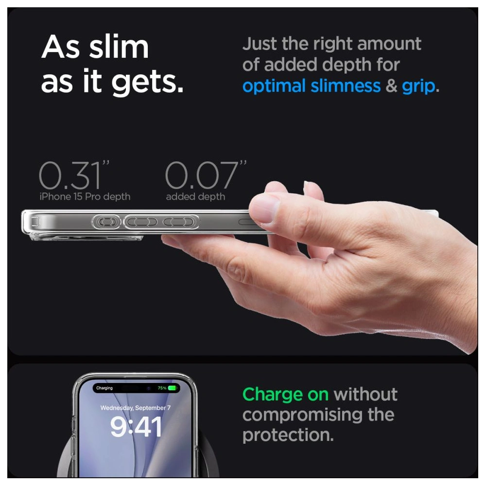 Etui Spigen Ultra Hybrid Mag MagSafe Apple iPhone 15 Pro Zero One White