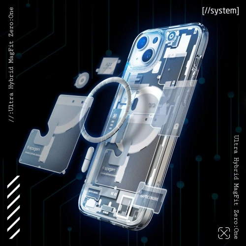 Kup Case Spigen Ultra Hybrid Mag MagSafe Apple iPhone 15 Zero One Weiß - SPN3088 - {ean13} - Sklep Home Screen