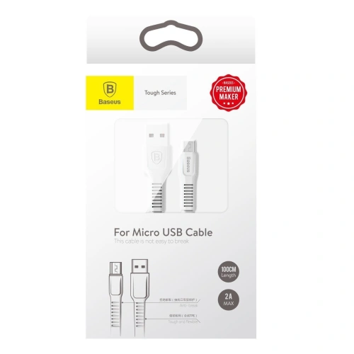 Kup Cablu micro USB Baseus Tough Series 2A 1m (alb) - BSU373WHT - {ean13} - Sklep Home Screen