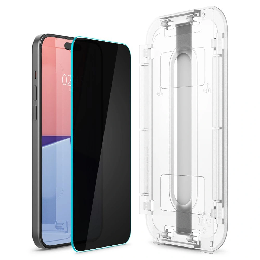 Szkło hartowane Spigen GLAS.tR ez Fit Apple iPhone 15 Pro Privacy