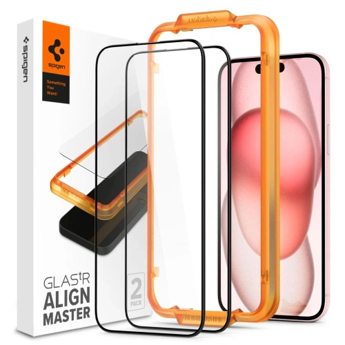 Kup Spigen Apple Sticlă temperată GLAS.tR AlignMaster FC iPhone 15 Plus / 14 Plus Negru [2 PACK] - SPN3093 - {ean13} - Sklep Home Screen