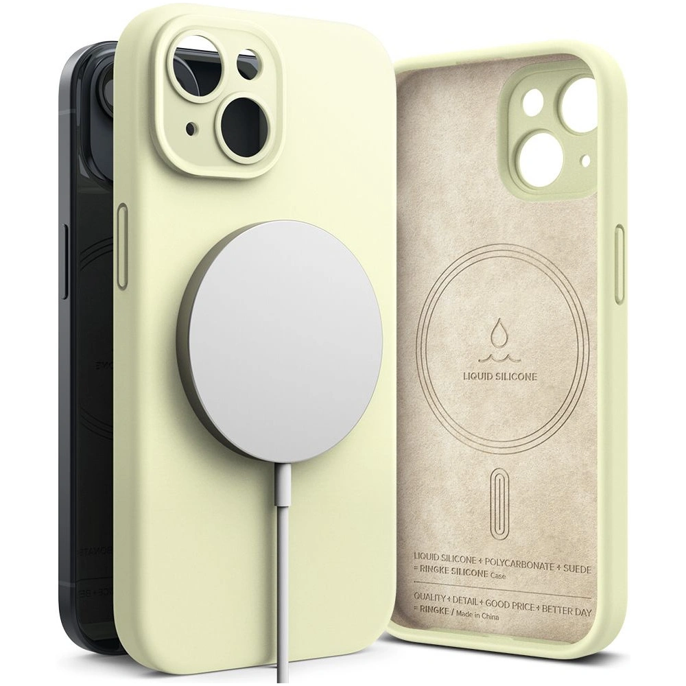 Etui Ringke Silicone Magnetic MagSafe Apple iPhone 15 Sunny Lime