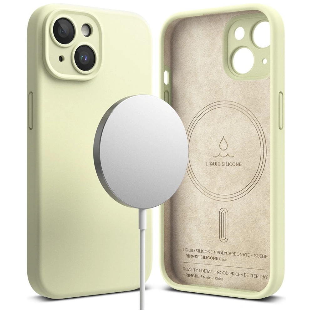 Etui Ringke Silicone Magnetic MagSafe Apple iPhone 15 Sunny Lime