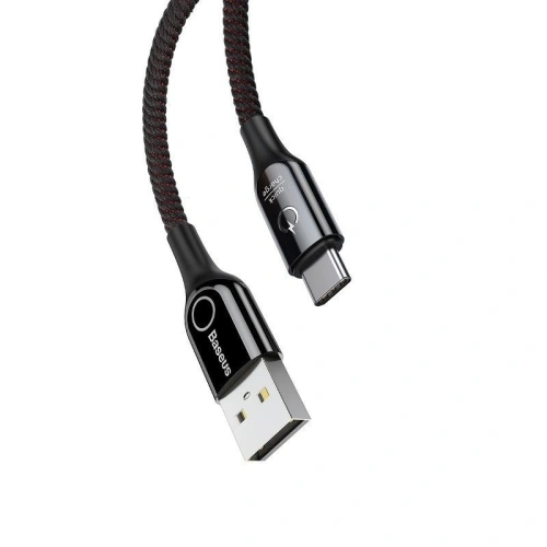 Kup Kabel USB-C z diodą LED Baseus C-shaped QC 3.0 1m (czarny) - BSU376BLK - {ean13} - Sklep Home Screen
