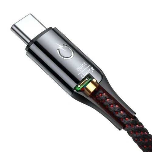 Kup Kabel USB-C z diodą LED Baseus C-shaped QC 3.0 1m (czarny) - BSU376BLK - {ean13} - Sklep Home Screen