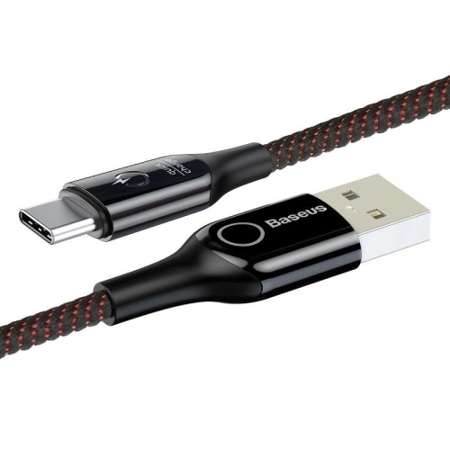 Kup Kabel USB-C z diodą LED Baseus C-shaped QC 3.0 1m (czarny) - BSU376BLK - {ean13} - Sklep Home Screen