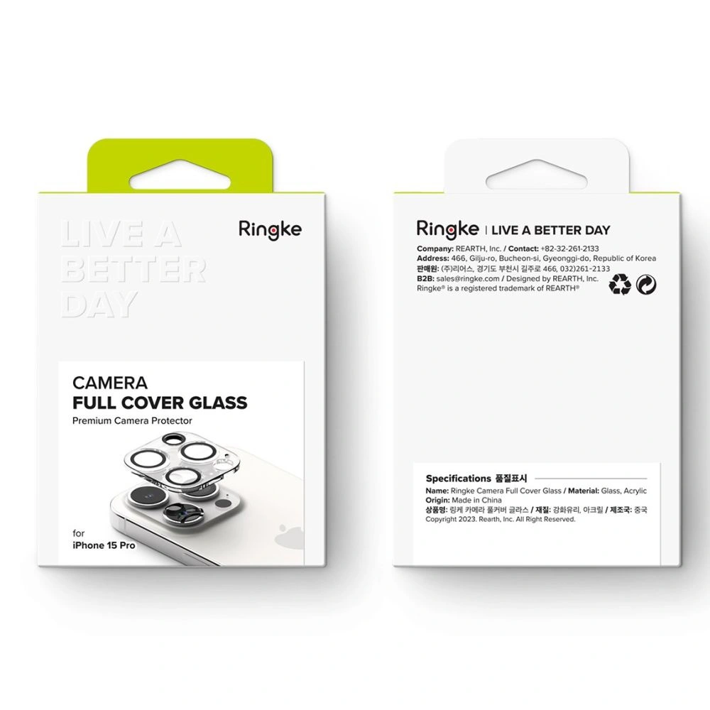 Szkło hartowane na aparat Ringke Camera Protector Glass Apple iPhone 15 Pro Clear [2 PACK]