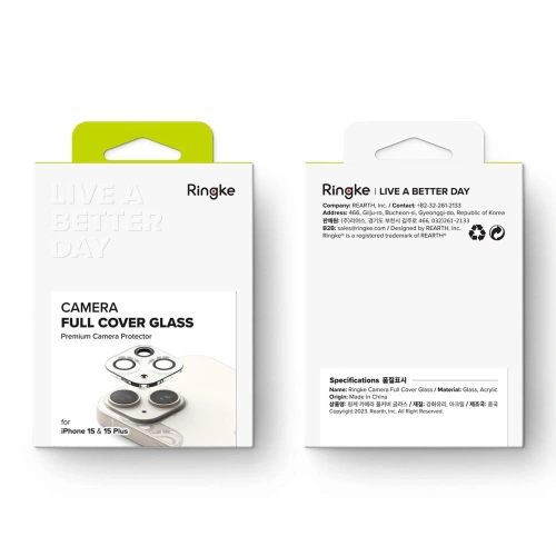 Kup Szkło hartowane na aparat Ringke Camera Protector Glass Apple iPhone 15 / 15 Plus Clear [2 PACK] - RGK1887 - {ean13} - Sklep Home Screen