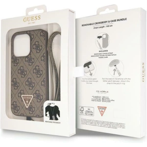 Etui Guess GUHCP15LP4TDSCPW Apple iPhone 15 Pro hardcase Crossbody 4G Metal Logo brązowy/brown