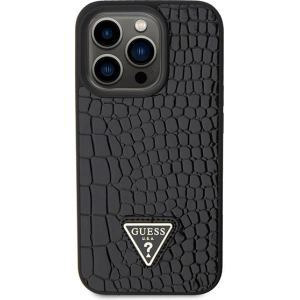 Etui Guess GUHCP15LPCRTHCK Apple iPhone 15 Pro hardcase Croco Triangle Metal Logo czarny/black