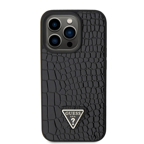 Kup Etui Guess GUHCP15LPCRTHCK Apple iPhone 15 Pro hardcase Croco Triangle Metal Logo černý/black - GUE2903 - {ean13} - Sklep Home Screen