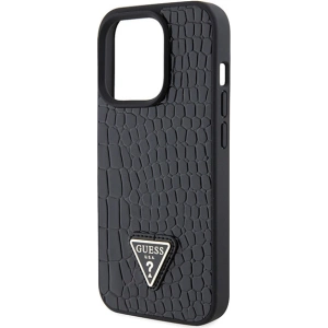 Etui Guess GUHCP15LPCRTHCK Apple iPhone 15 Pro hardcase Croco Triangle Metal Logo czarny/black