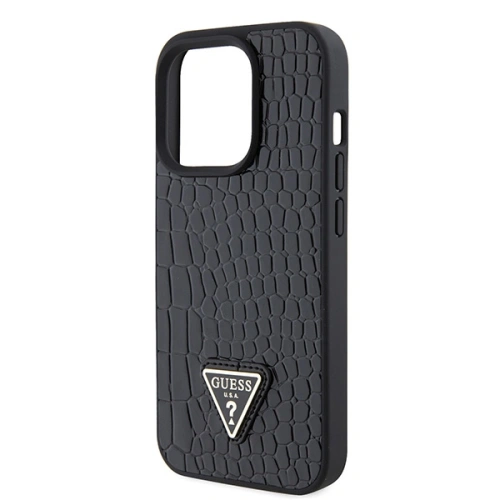 Kup Case Guess GUHCP15LPCRTHCK Apple iPhone 15 Pro Hardcase Croco Triangle Metal Logo schwarz/black - GUE2903 - {ean13} - Sklep Home Screen