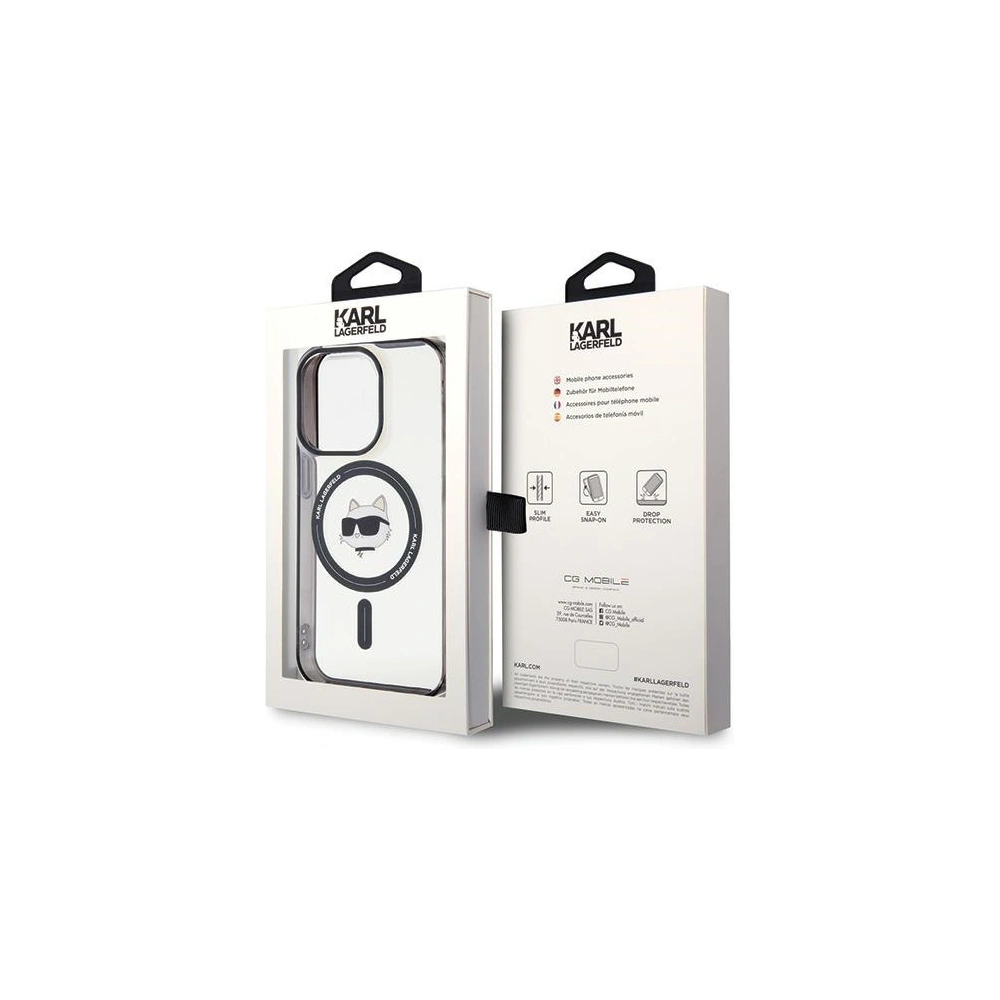 Etui Karl Lagerfeld KLHMP15LHCHNOTK Apple iPhone 15 Pro hardcase IML Choupette`s Head MagSafe transparent