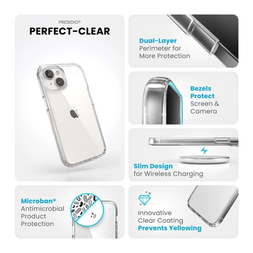 Buy Speck Presidio Perfect-Clear Apple iPhone 15 (Clear) - SPK484 - {ean13} - Home Screen Store Europe
