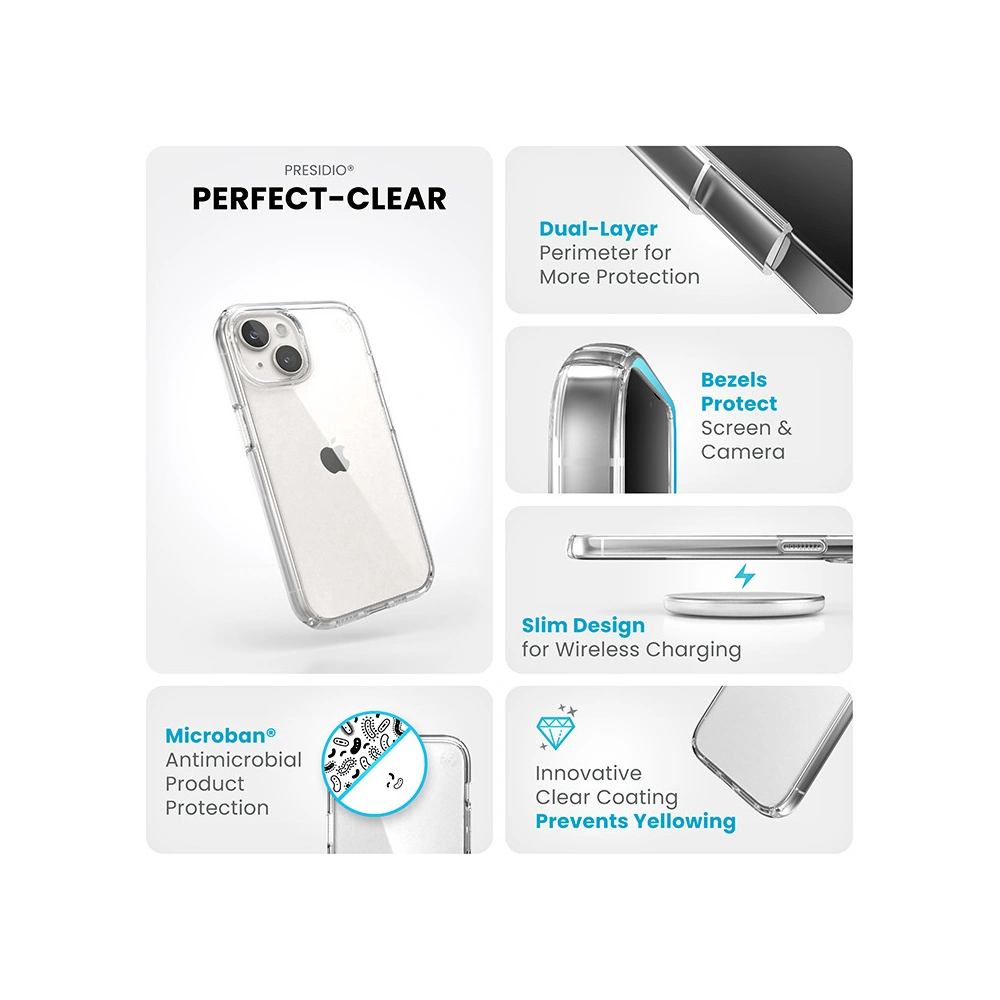 Etui Speck Presidio Perfect-Clear Apple iPhone 15 (Clear)