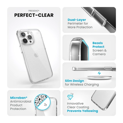 Kup Etui Speck Presidio Perfect-Clear Apple iPhone 15 Pro Max (Čiré) - SPK487 - {ean13} - Sklep Home Screen