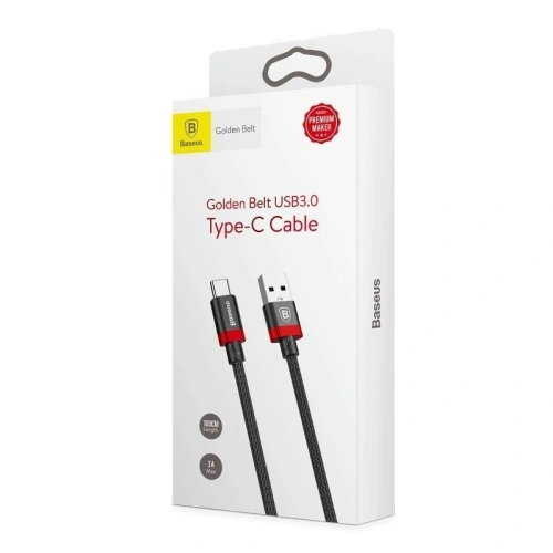 Buy Baseus Golden Belt USB-A to USB-C 3A 1m Red - BSU380RED - {ean13} - Home Screen Store Europe